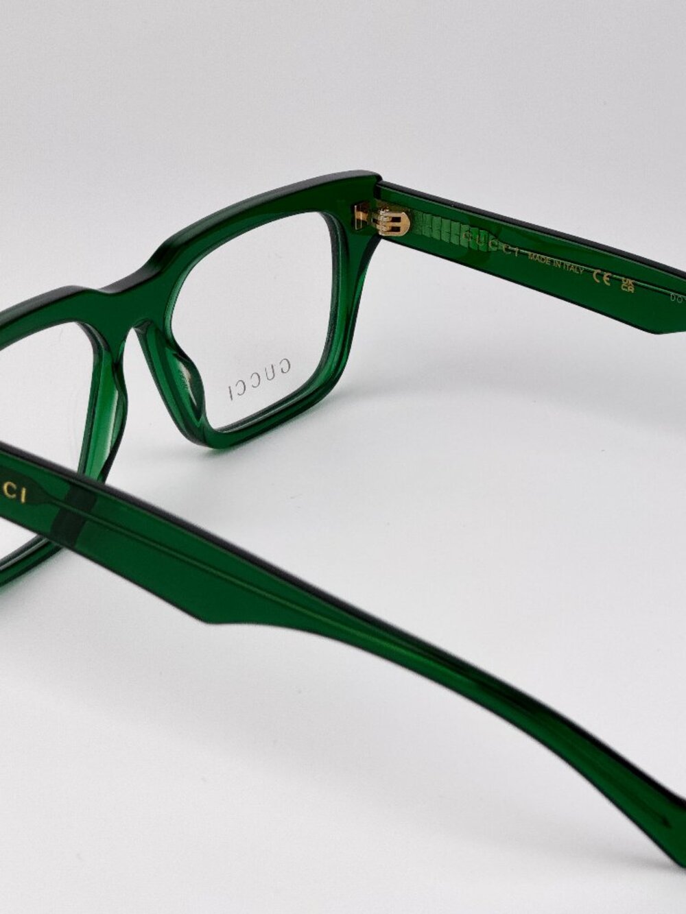 Gucci GG0963O 004 Rectangular Square Eyeglasses Transparent Green NEW AUTHENTIC - Picture 7 of 9